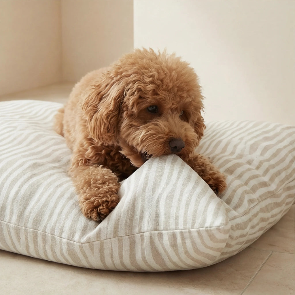 Bobby Beige removable stain-resistant pet bed