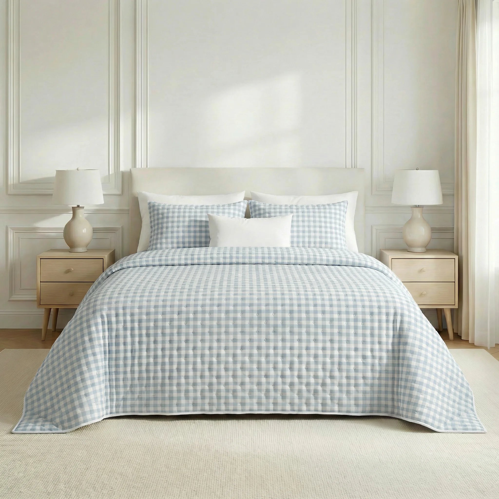 Couette Bouti imprimée bleu clair Calafat avec un toucher doux