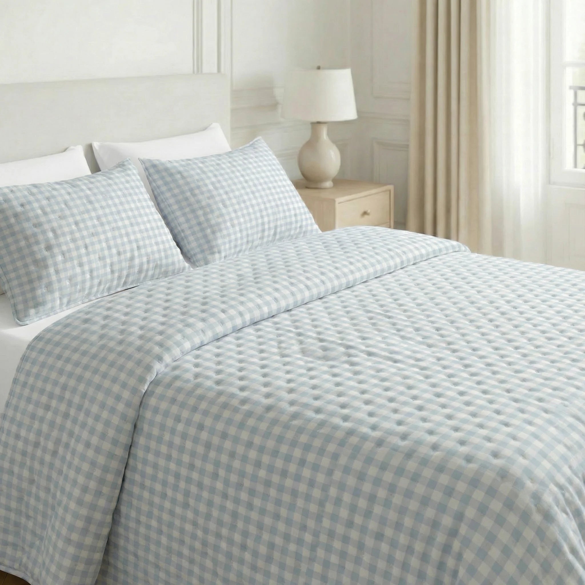 Couette Bouti imprimée bleu clair Calafat avec un toucher doux