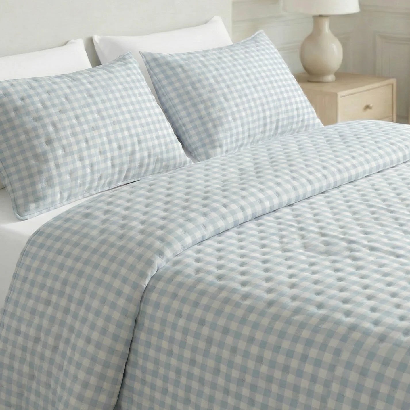 Couette Bouti imprimée bleu clair Calafat avec un toucher doux