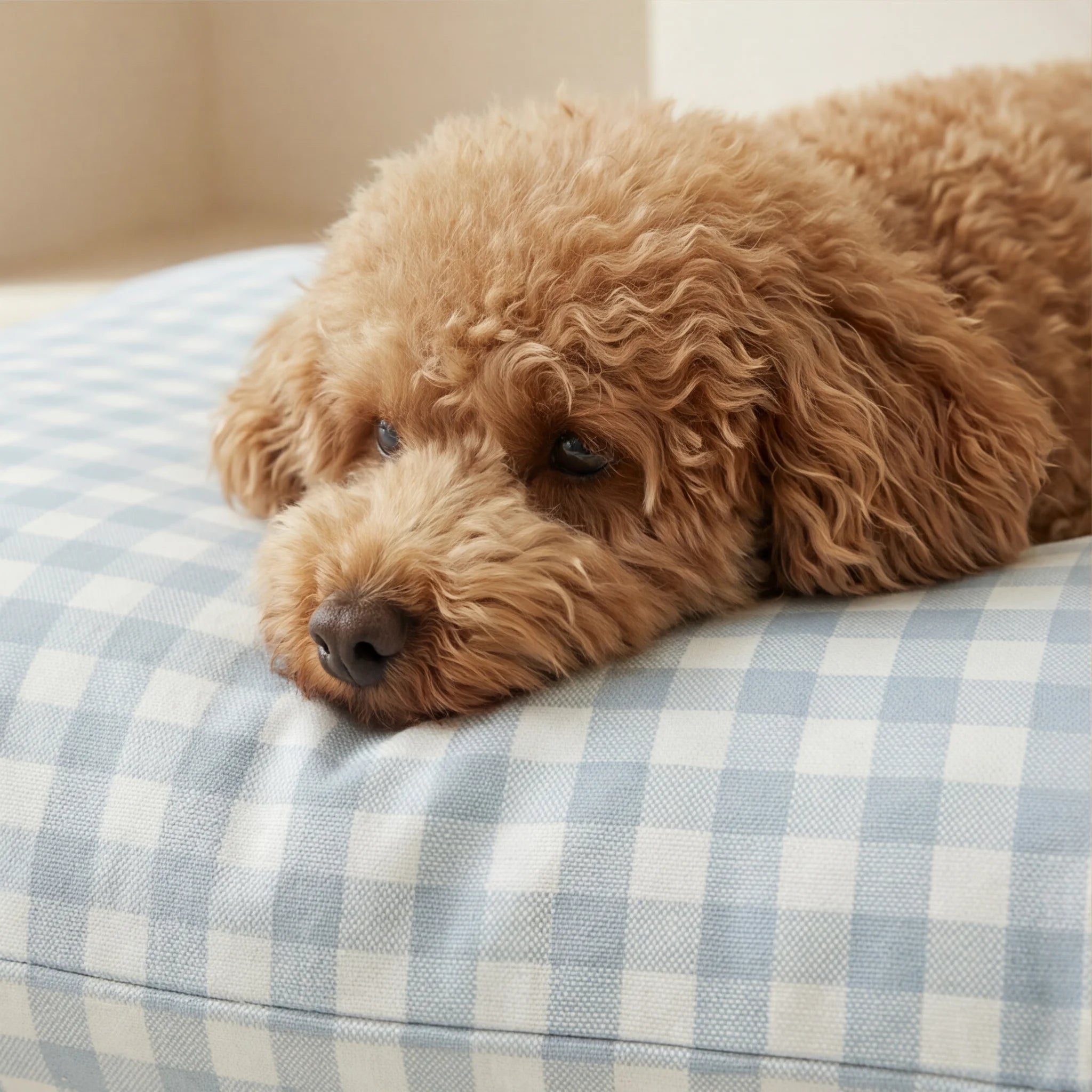 Stain-resistant pet bed cover Calafat Light Blue