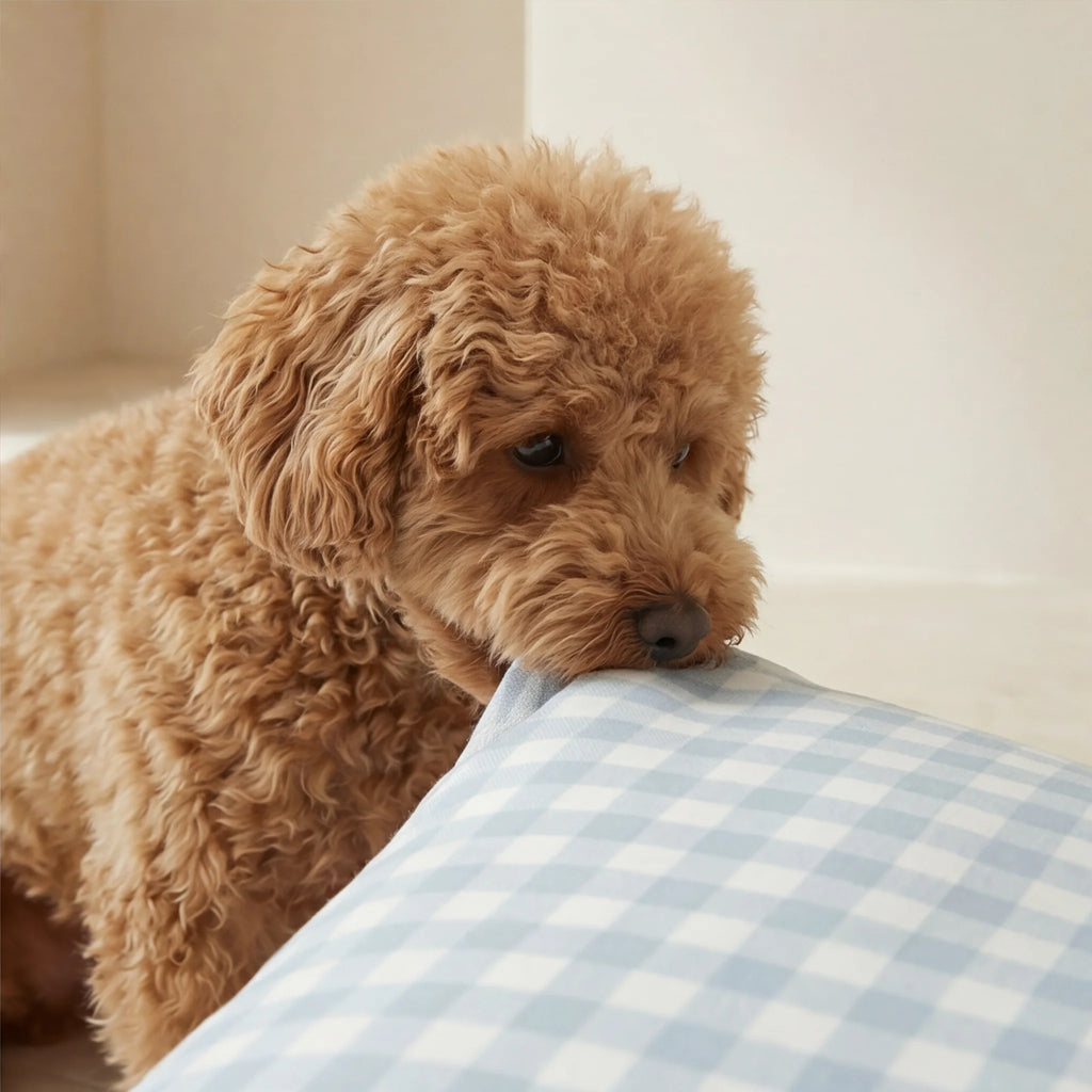 Stain-resistant pet bed cover Calafat Light Blue