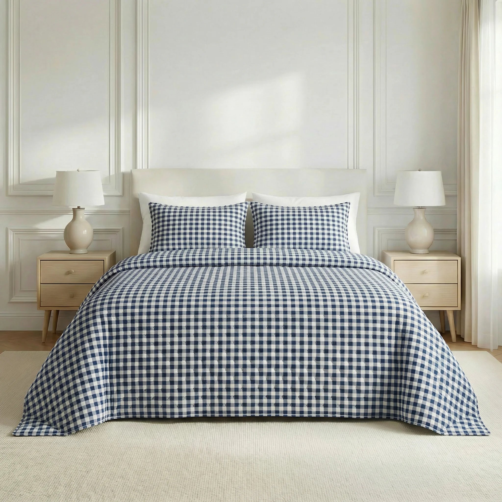 Couette matelassée imprimée bouti Calafat Marino douce au toucher