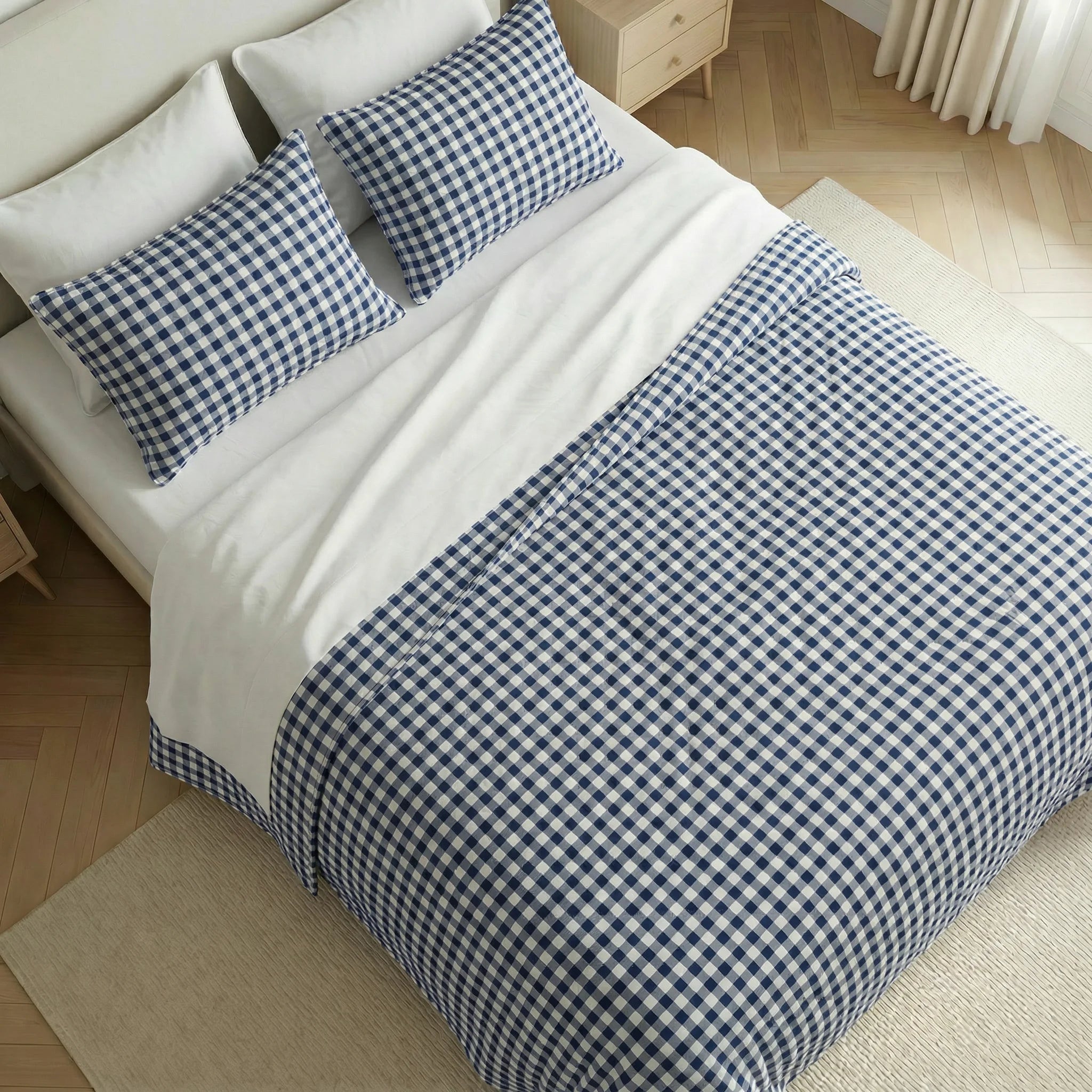 Couette matelassée imprimée bouti Calafat Marino douce au toucher