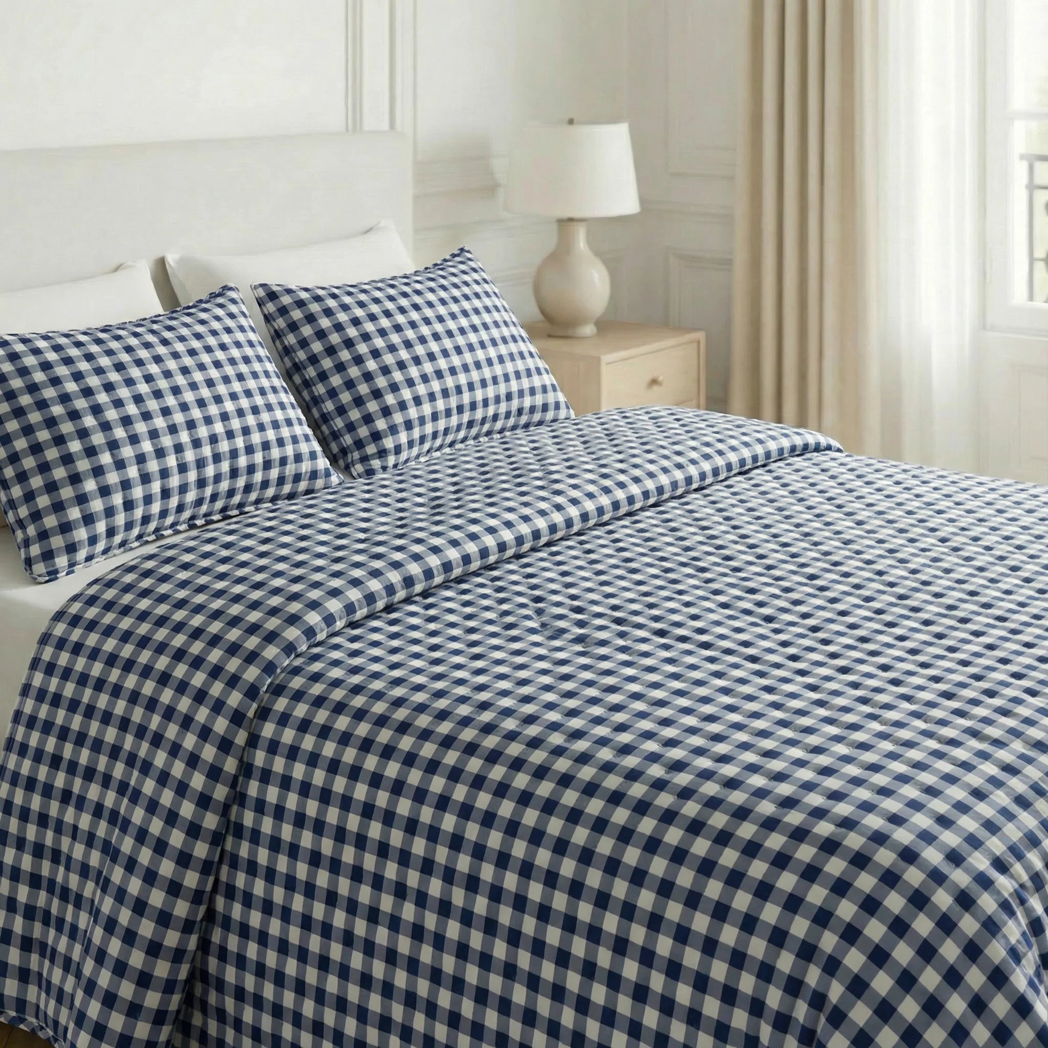 Couette matelassée imprimée bouti Calafat Marino douce au toucher