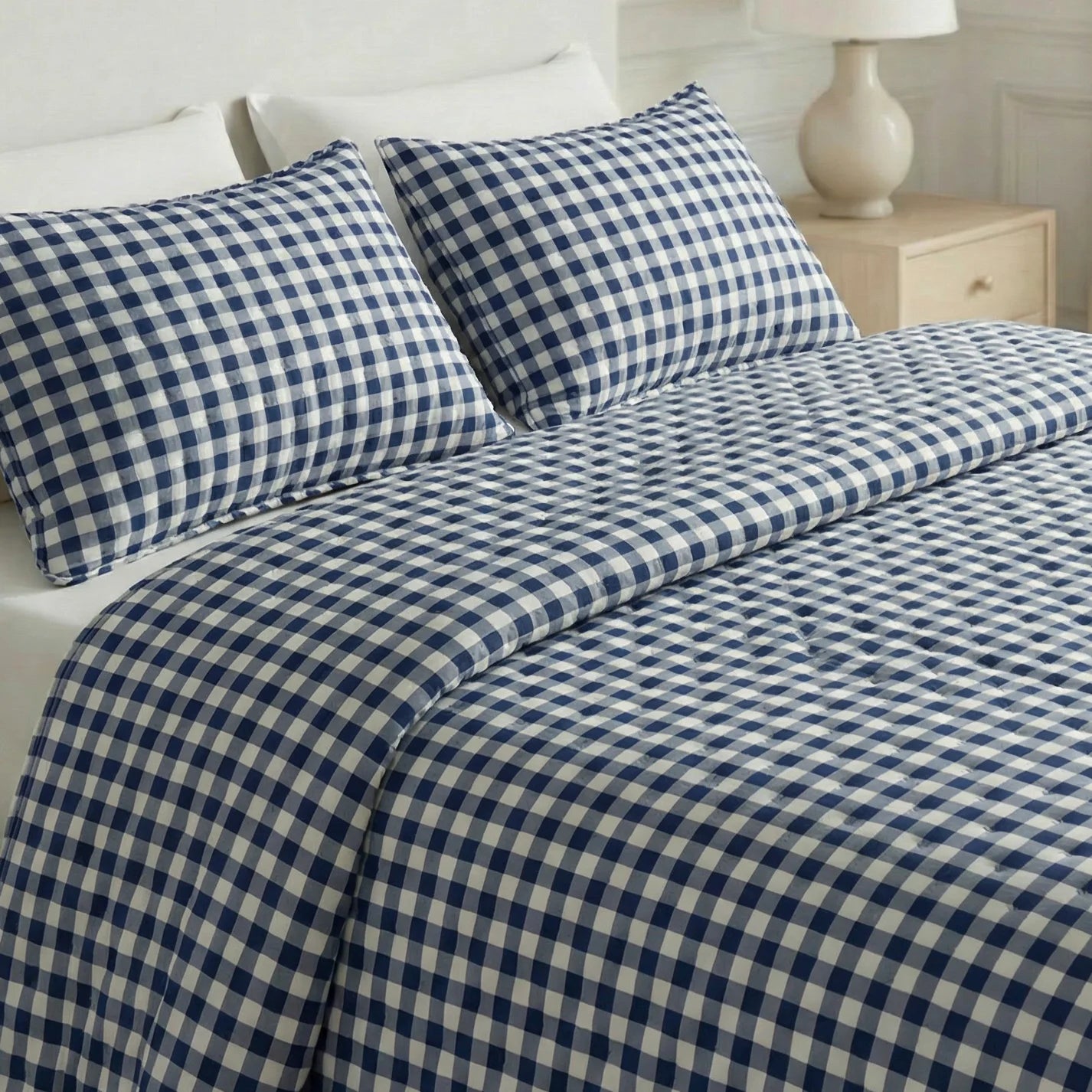 Couette matelassée imprimée bouti Calafat Marino douce au toucher