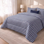 Edredón estampado acolchado Calafat Marino tacto suave
