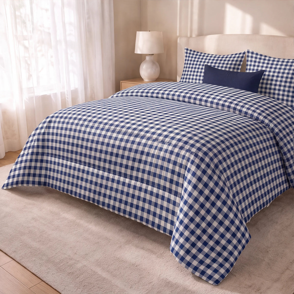 Edredón estampado acolchado Calafat Marino tacto suave