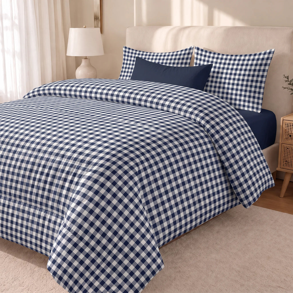 Edredón estampado acolchado Calafat Marino tacto suave