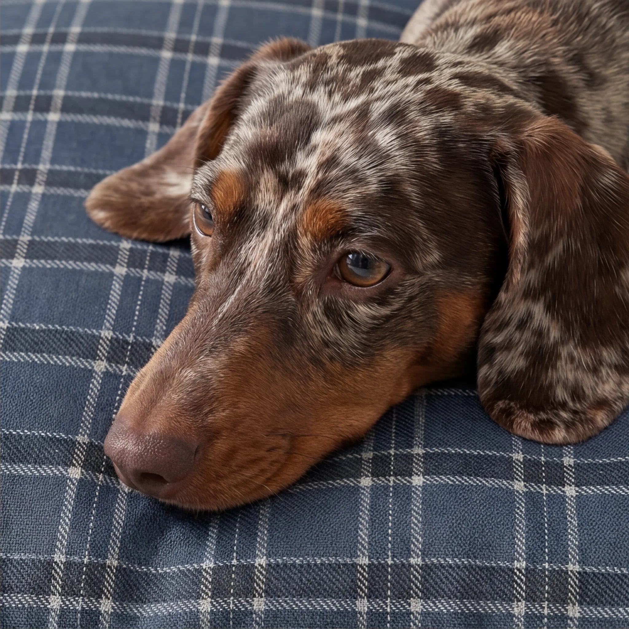 Stain-resistant removable pet bed Camilo Blue