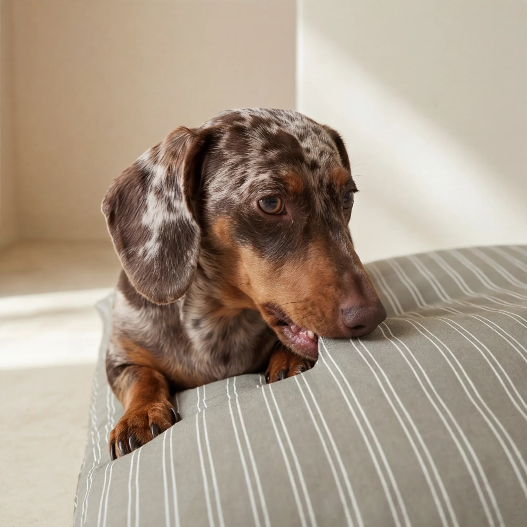 Canela stain-resistant removable pet bed
