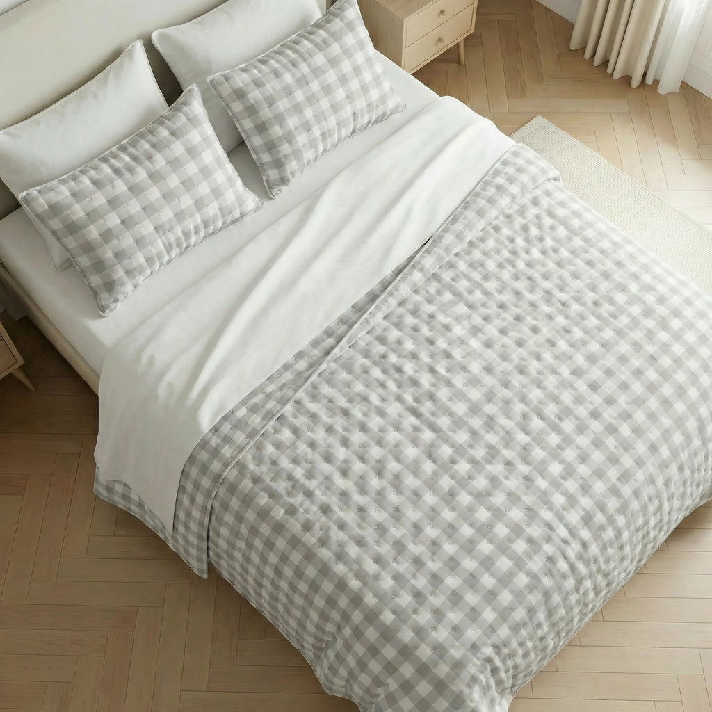 Colcha boutí estampada Chivi Piedra tacto suave