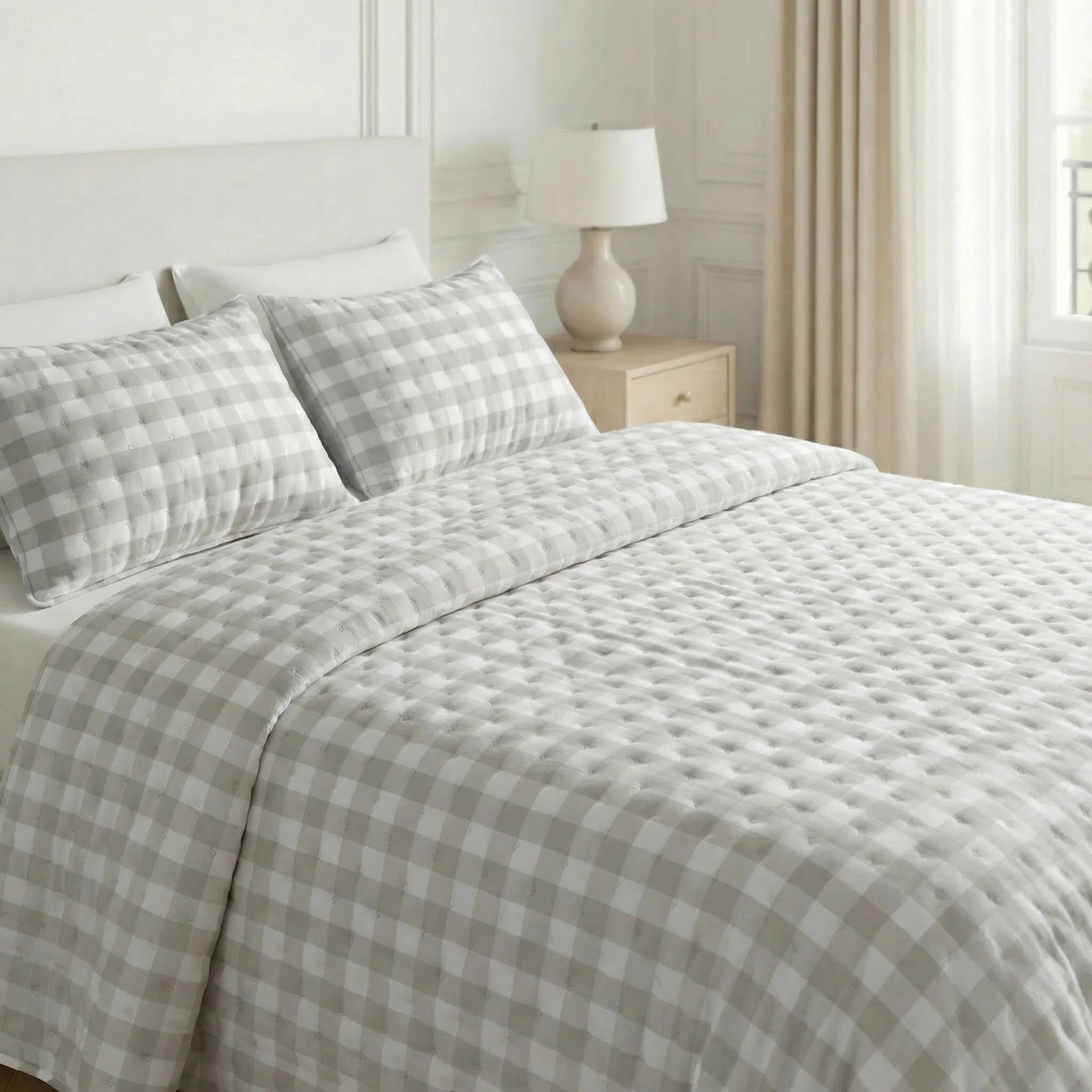 Colcha boutí estampada Chivi Piedra tacto suave