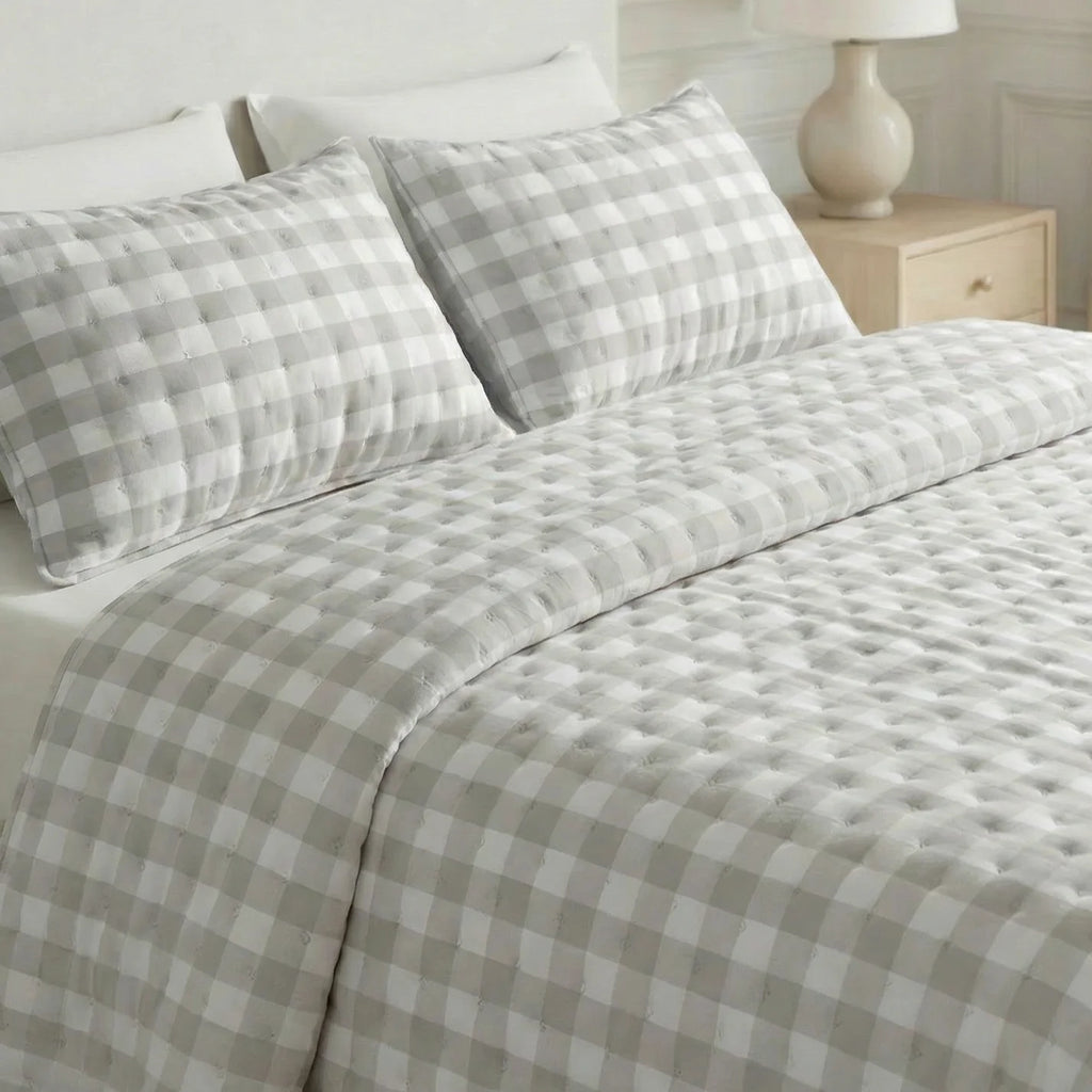 Colcha boutí estampada Chivi Piedra tacto suave