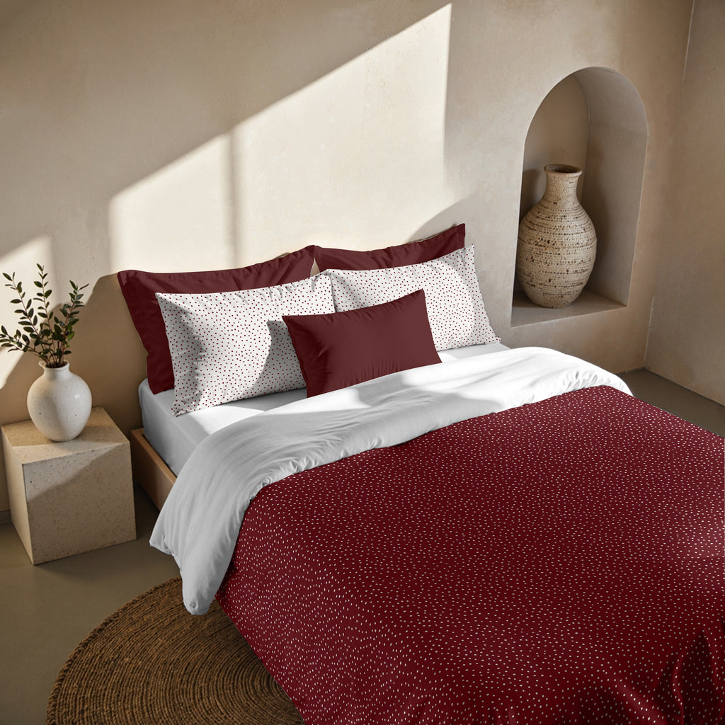 Duvet cover with clicks Christmas Dots Red