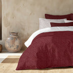 Duvet cover with clicks Christmas Dots Red