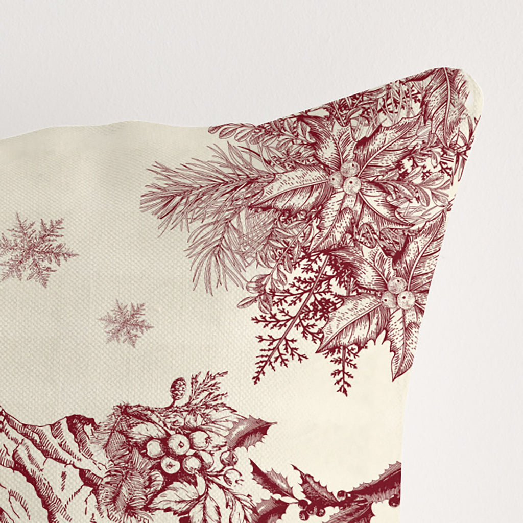 100% cotton Christmas Red Toile cushion cover A 50x50 cm