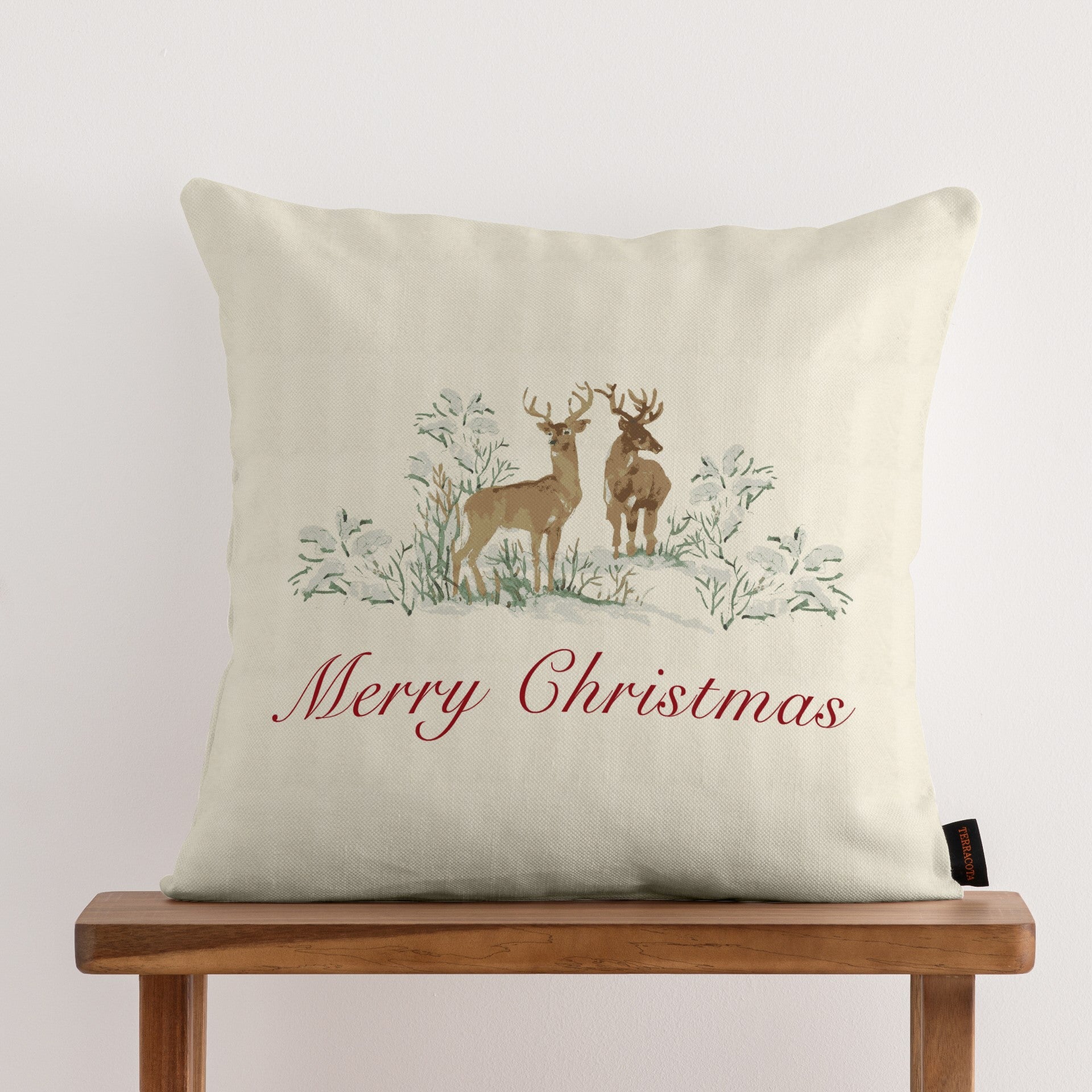 100% cotton Christmas Deer cushion cover B 50x50 cm