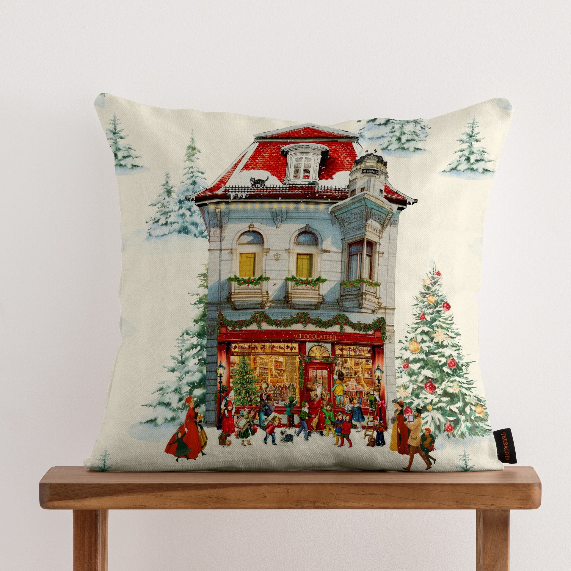 100% cotton cushion cover Christmas City B 50x50 cm