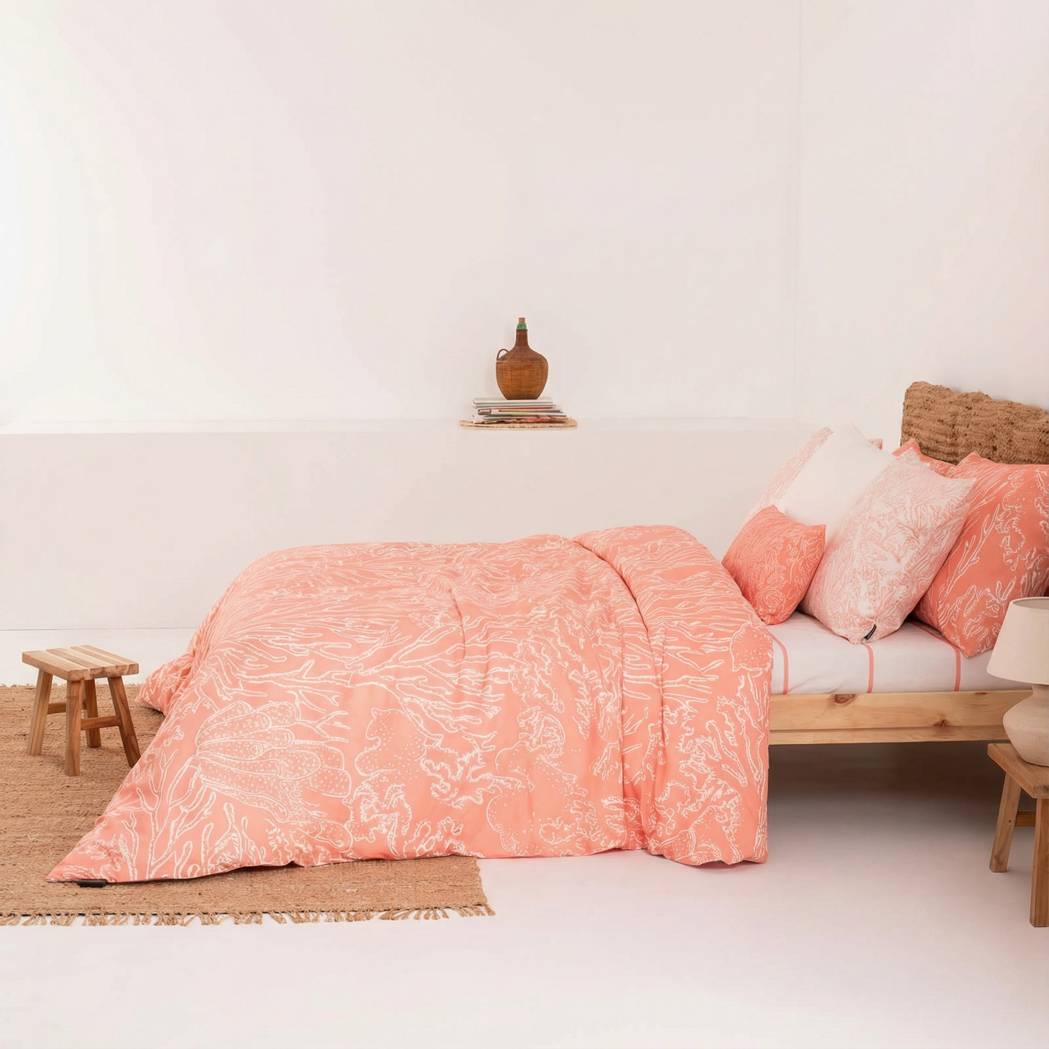 Estarit Coral 200 thread count percale duvet cover