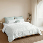 Begur Mint 200 Thread Count Percale Duvet Cover