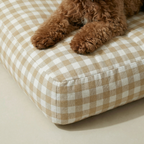 Cama para mascota gruesa y acolchada con acabado antimanchas Vichy Beige