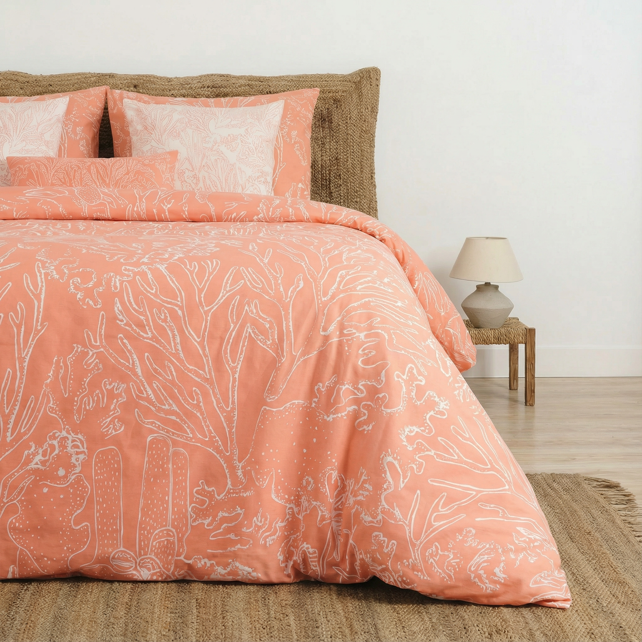 Estarit Coral 200 thread count percale duvet cover