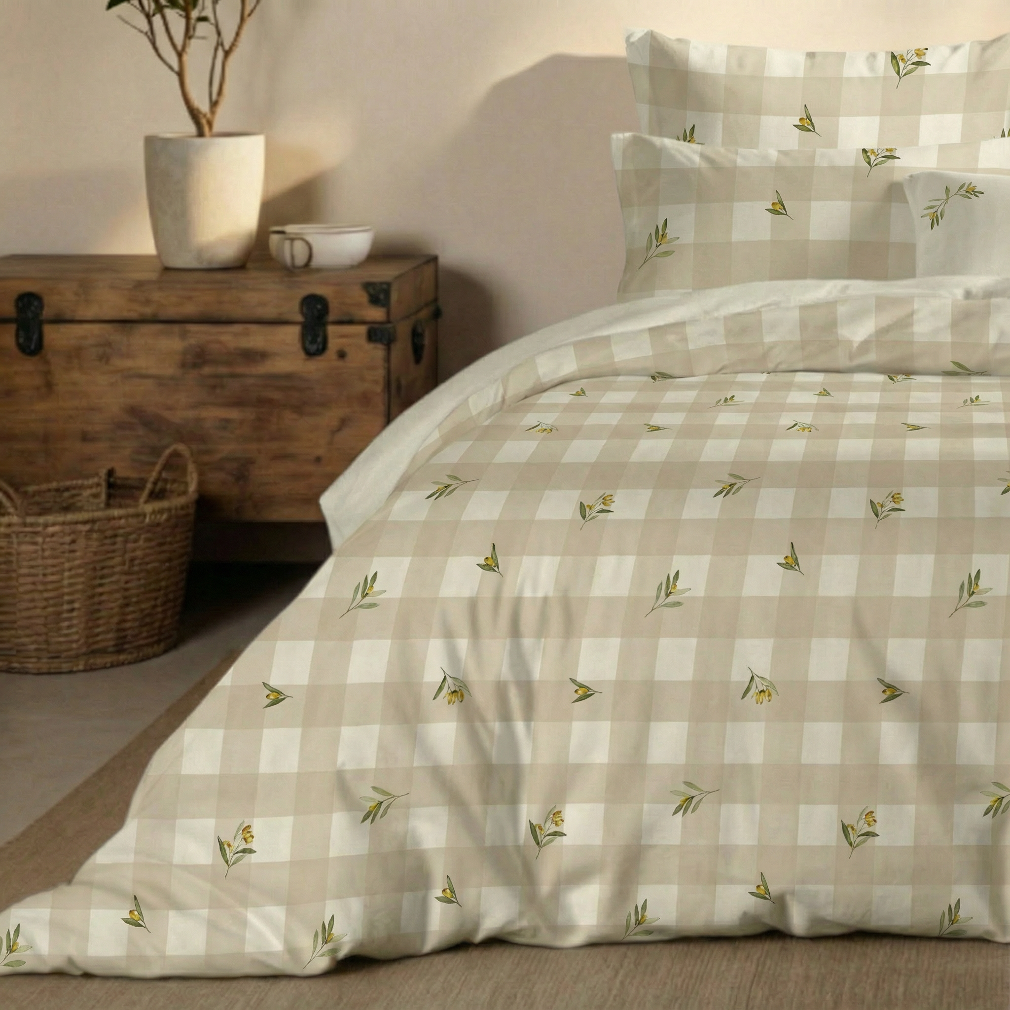 Sella percale duvet cover, 200 thread count