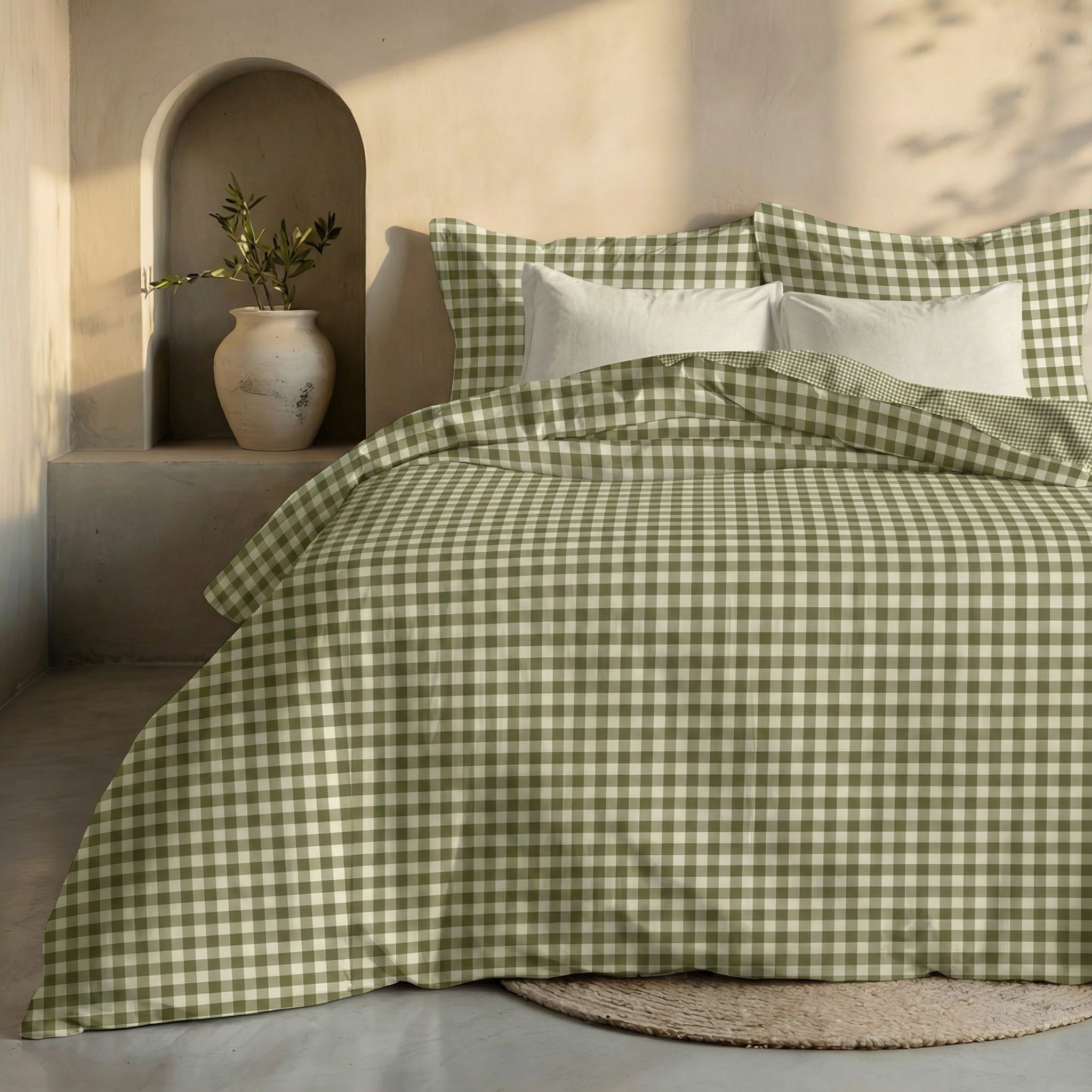 Funda nórdica reversible Aielo Verde percal 200 hilos