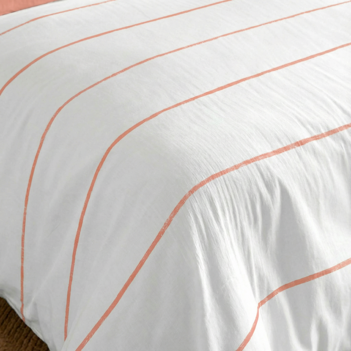 Housse de couette réversible en percale, 200 fils/cm², Corail Ibiza