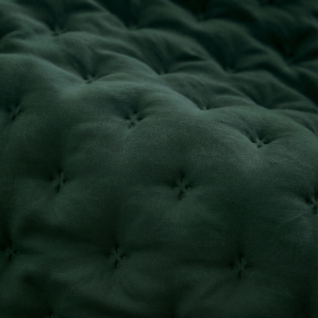Colcha lisa acolchada Azul Esmeralda tacto suave