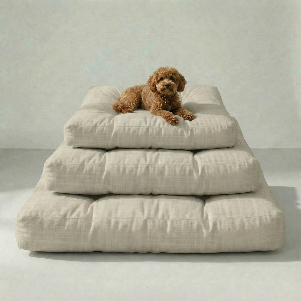Cama para mascota gruesa y acolchada con acabado antimanchas Beig Medio