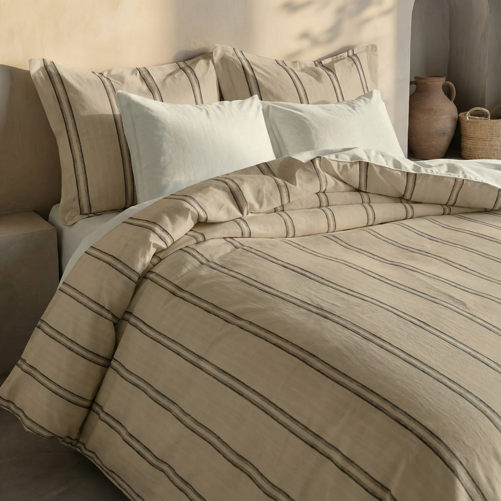 Sargaret percale duvet cover, 200 thread count