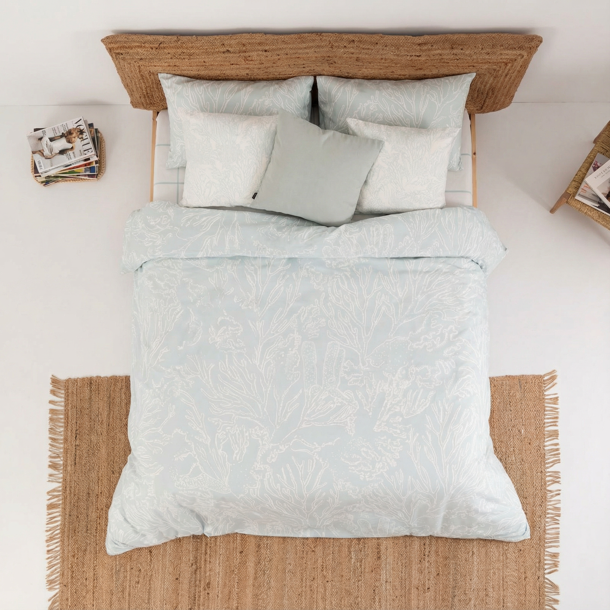 Estarit Mint 200 Thread Count Percale Duvet Cover