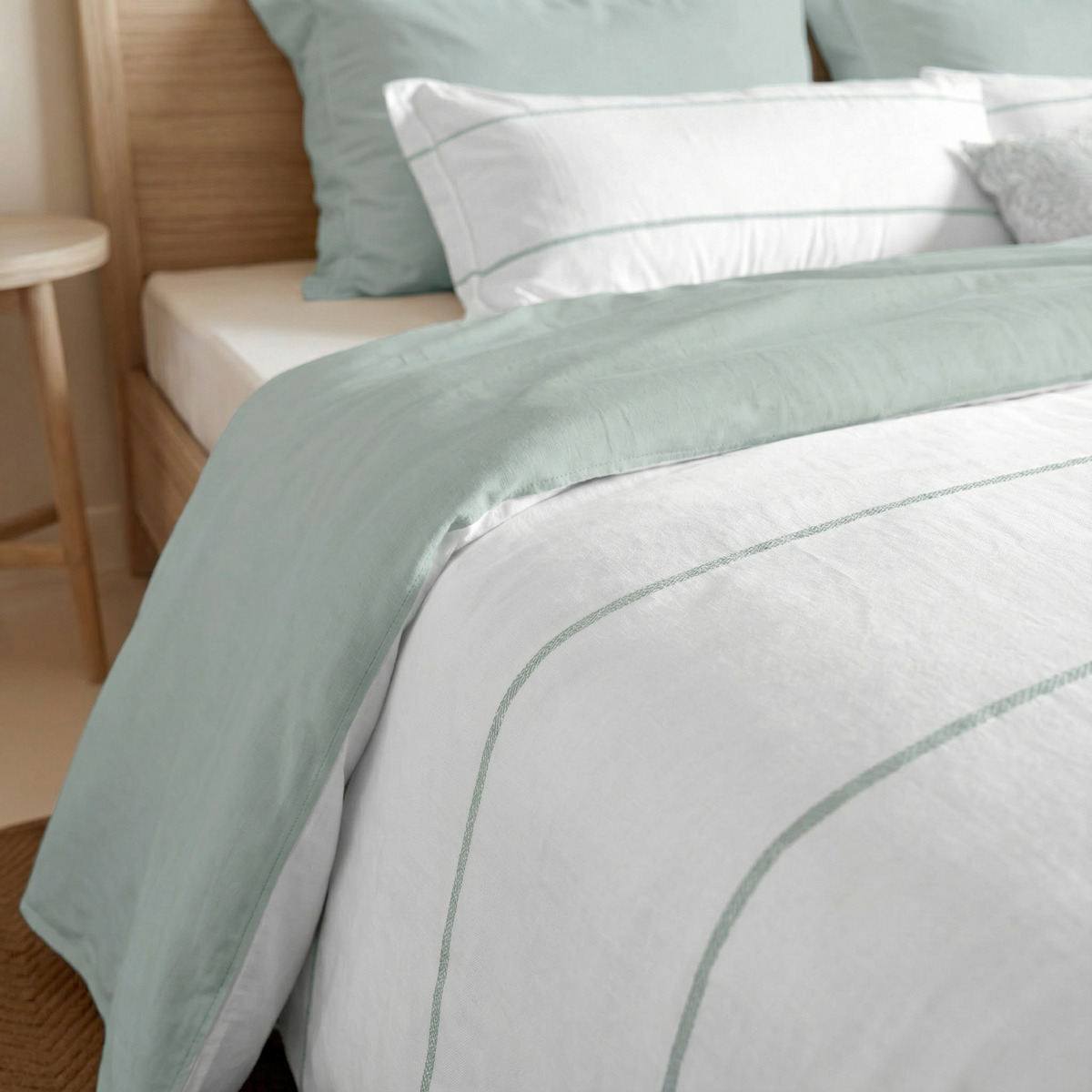 Housse de couette réversible en percale, 200 fils/cm², Menthe-Ibiza Mint