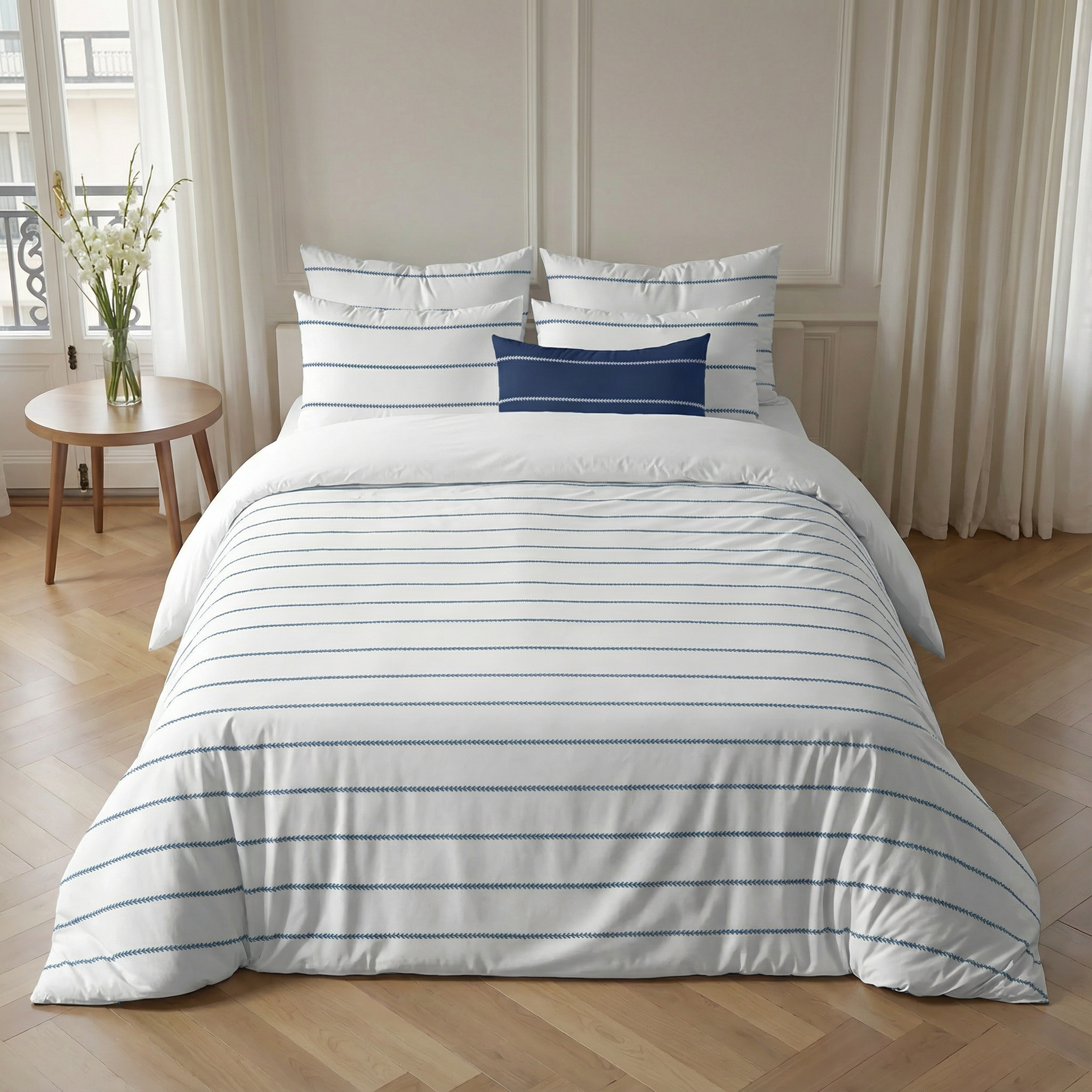 Piles percale duvet cover, 200 thread count