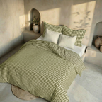 Funda nórdica reversible Aielo Verde percal 200 hilos