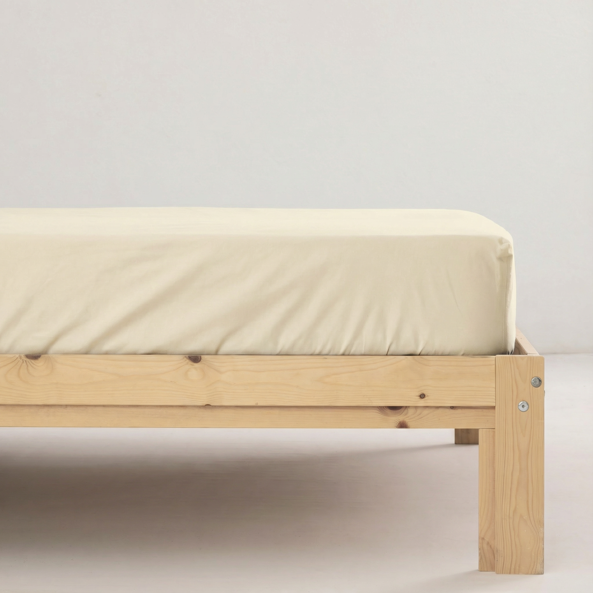 Drap-housse uni naturel 100 % coton