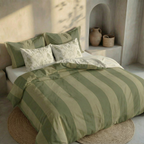 Romani Green percale duvet cover 200 thread count