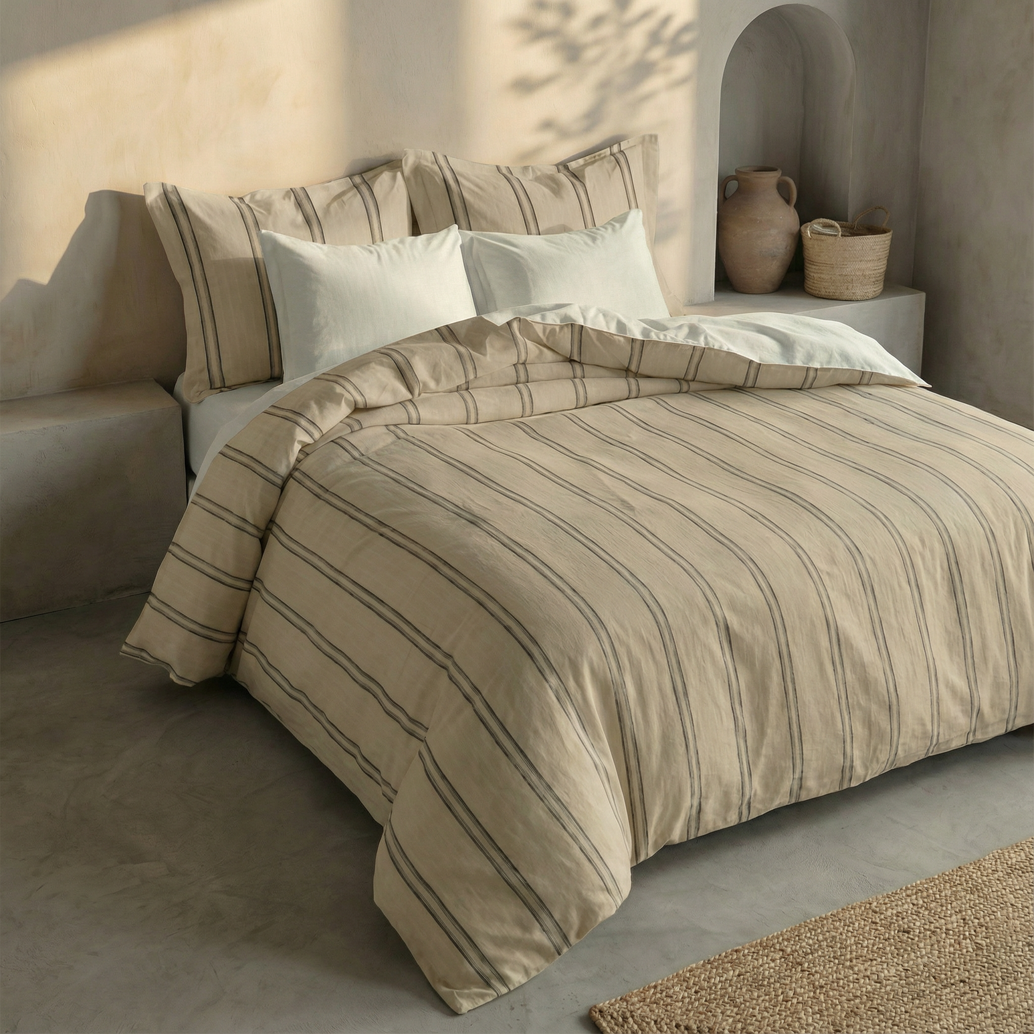 Sargaret percale duvet cover, 200 thread count