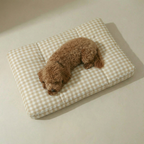 Cama para mascota gruesa y acolchada con acabado antimanchas Vichy Beige