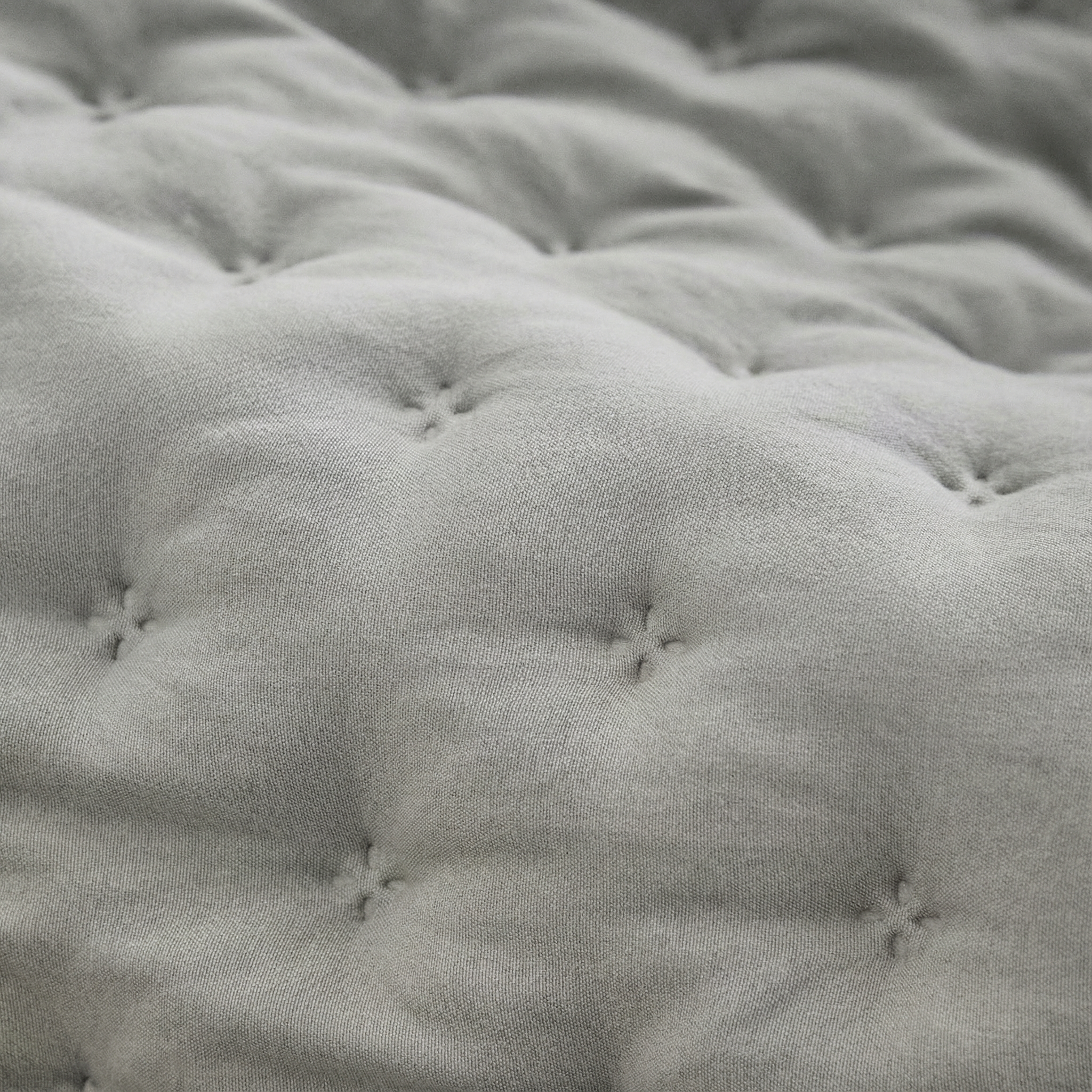 Colcha lisa acolchada Gris Plata tacto suave