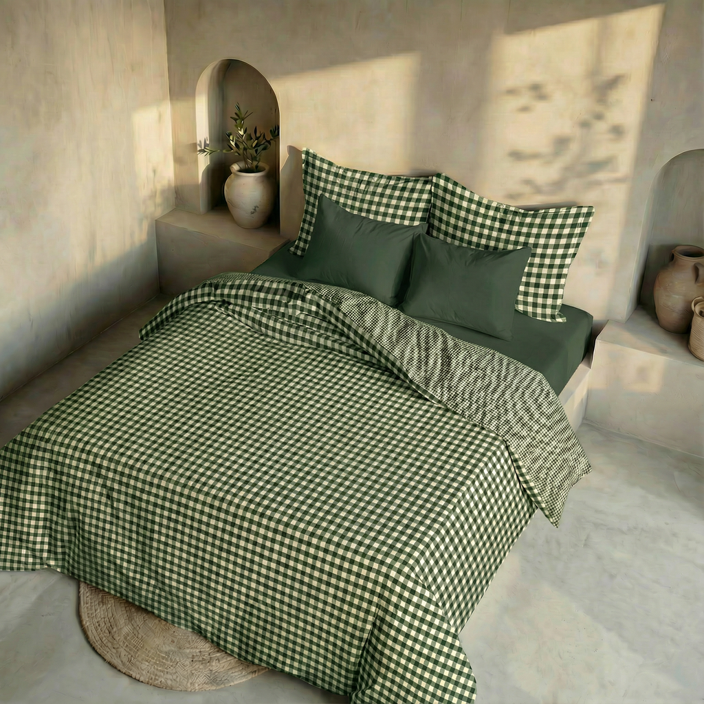 Housse de couette réversible Aielo Botella, percale 200 fils