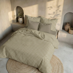 Funda nórdica reversible Aielo Marrón percal 200 hilos