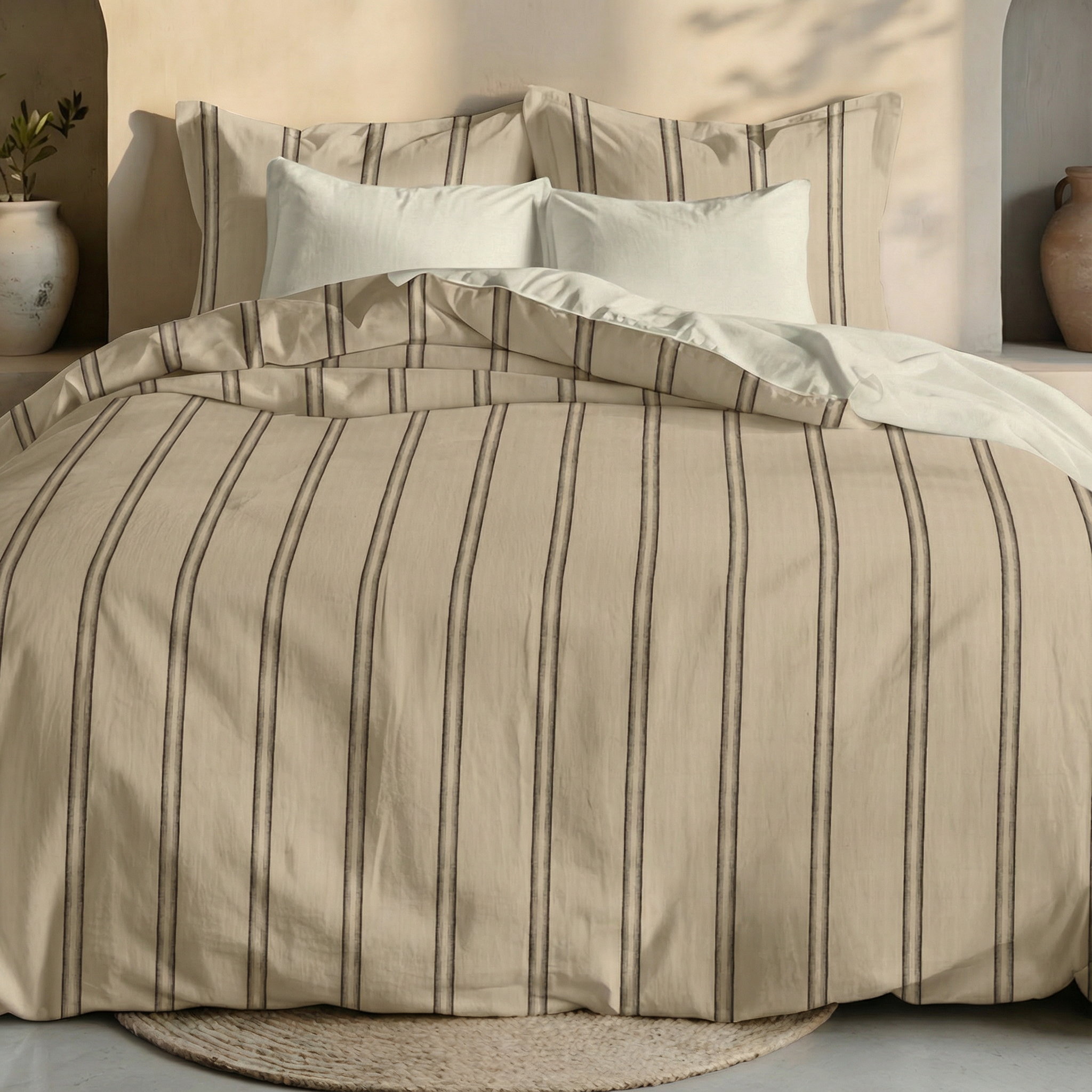 Sargaret percale duvet cover, 200 thread count