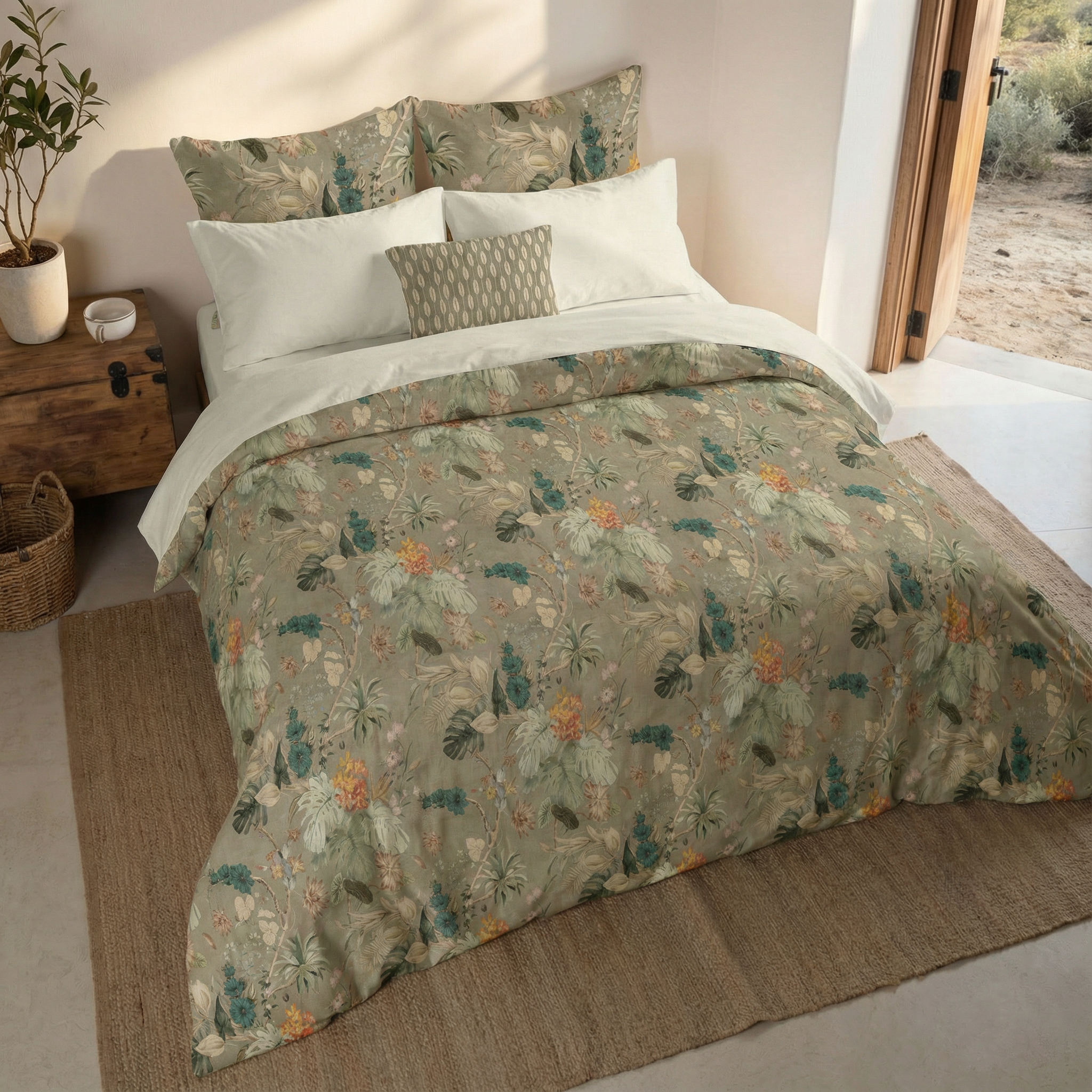 Aspe percale duvet cover, 200 thread count