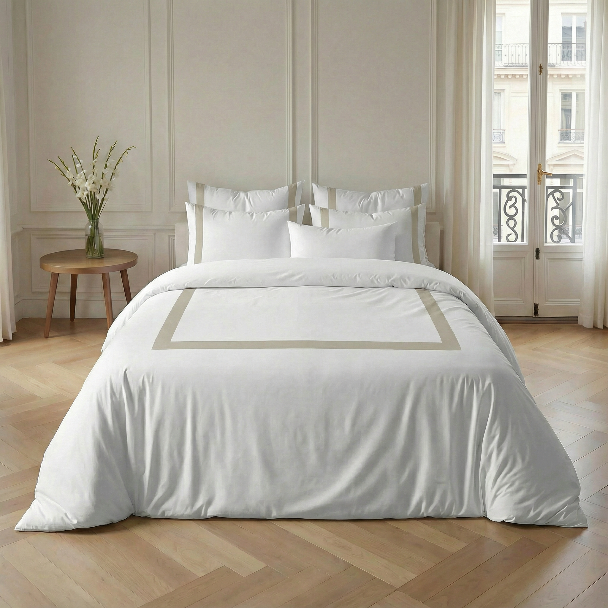 Funda nórdica Portitxol Beige percal 200 hilos