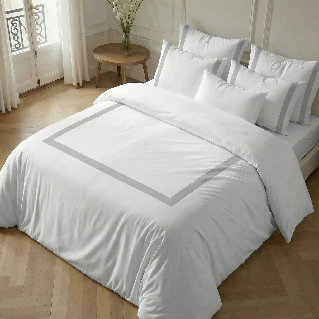 Housse de couette Portitxol Silver, percale 200 fils/cm²