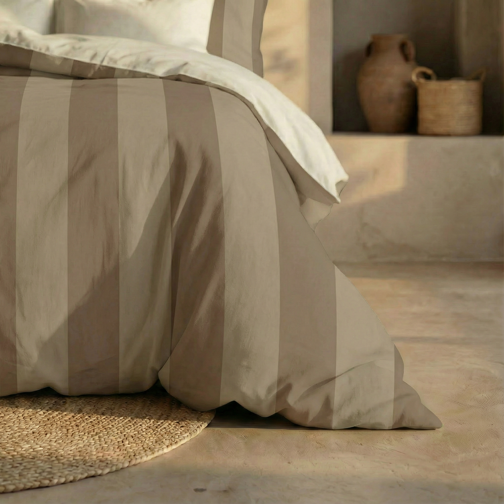Romani Duvet Cover Brown Percale 200 Thread Count
