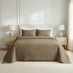 Colcha lisa acolchada Marrón tacto suave